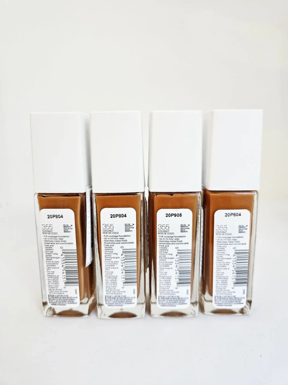 *Maybelline* Superstay Active Wear 24hr Foundation, 355 Coconut - 4 Bottles!
